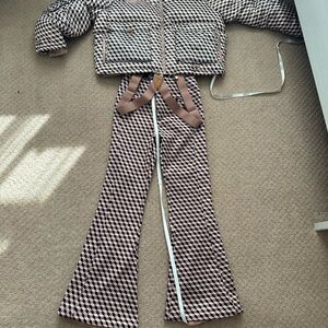 Cynthia Rowley Black and Pink Ski Jacket and Pants Set